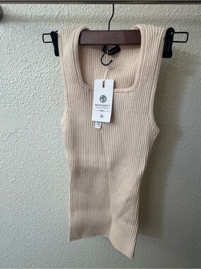 Women's Ribbed Tank Top in Cream
